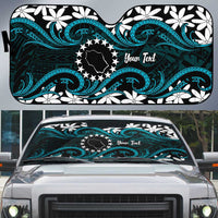 Personalised Cook Islands Penrhyn Atoll Auto Sun Shade Tiare Maori Polynesian Waves Tattoo