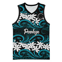 Personalised Cook Islands Penrhyn Atoll Basketball Jersey Tiare Maori Polynesian Waves Tattoo LT14 Unisex Blue - Polynesian Pride