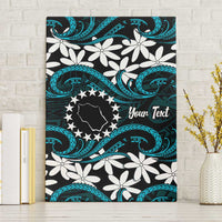 Personalised Cook Islands Penrhyn Atoll Canvas Wall Art Tiare Maori Polynesian Waves Tattoo LT14 Without Frame Blue - Polynesian Pride
