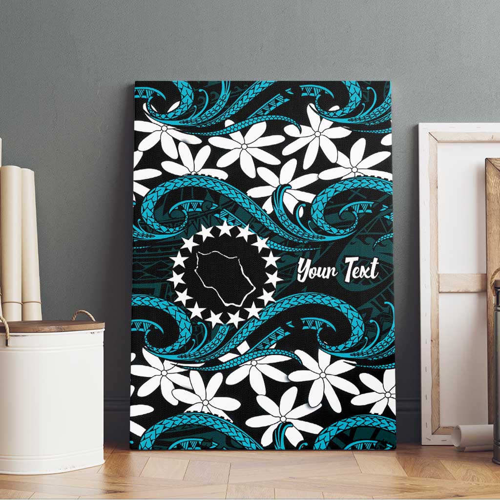 Personalised Cook Islands Penrhyn Atoll Canvas Wall Art Tiare Maori Polynesian Waves Tattoo LT14 - Polynesian Pride
