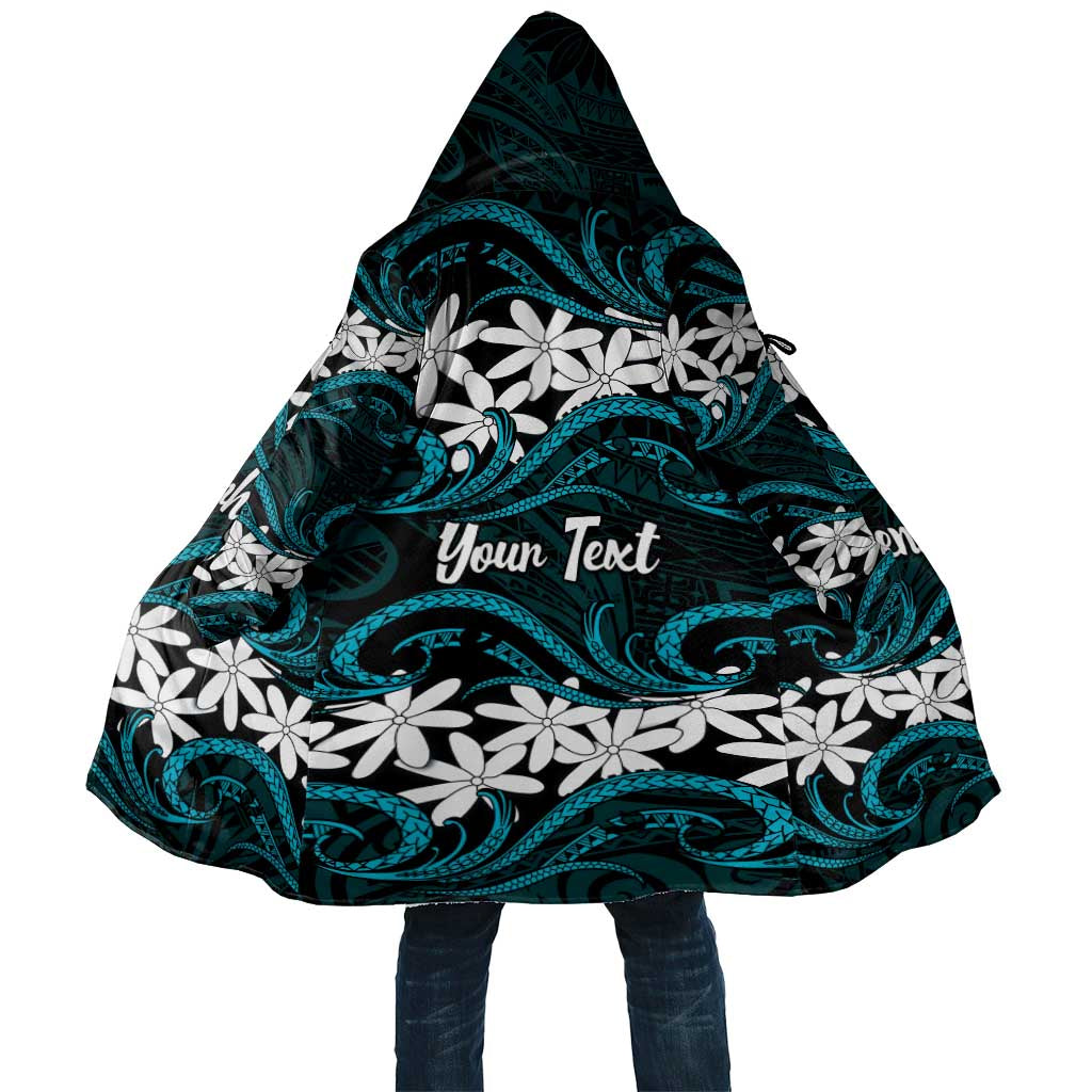 Personalised Cook Islands Penrhyn Atoll Cloak Tiare Maori Polynesian Waves Tattoo LT14 Unisex Blue - Polynesian Pride