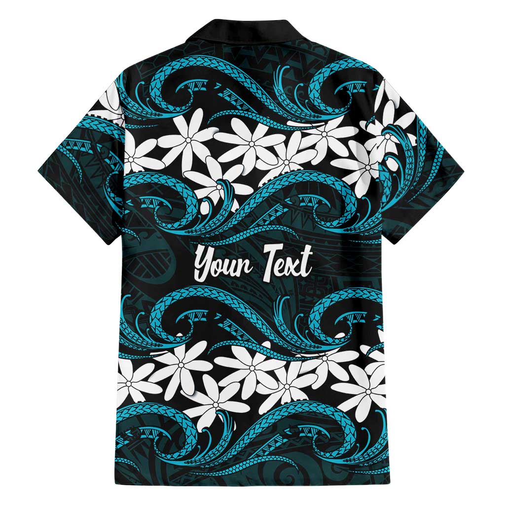 Personalised Cook Islands Penrhyn Atoll Family Matching Long Sleeve Bodycon Dress and Hawaiian Shirt Tiare Maori Polynesian Waves Tattoo LT14 - Polynesian Pride