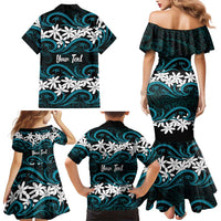 Personalised Cook Islands Penrhyn Atoll Family Matching Mermaid Dress and Hawaiian Shirt Tiare Maori Polynesian Waves Tattoo LT14 - Polynesian Pride