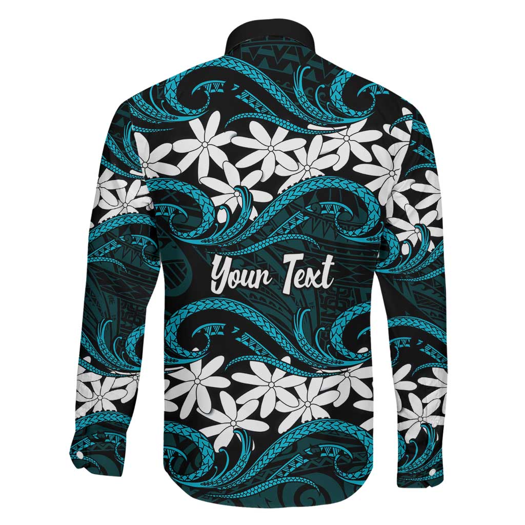 Personalised Cook Islands Penrhyn Atoll Family Matching Short Sleeve Bodycon Dress and Hawaiian Shirt Tiare Maori Polynesian Waves Tattoo LT14 - Polynesian Pride