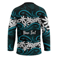Personalised Cook Islands Penrhyn Atoll Hockey Jersey Tiare Maori Polynesian Waves Tattoo