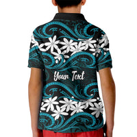Personalised Cook Islands Penrhyn Atoll Kid Polo Shirt Tiare Maori Polynesian Waves Tattoo LT14 - Polynesian Pride