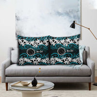 Personalised Cook Islands Penrhyn Atoll Pillow Cover Tiare Maori Polynesian Waves Tattoo