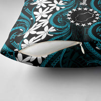 Personalised Cook Islands Penrhyn Atoll Pillow Cover Tiare Maori Polynesian Waves Tattoo