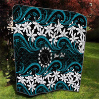 Personalised Cook Islands Penrhyn Atoll Quilt Tiare Maori Polynesian Waves Tattoo