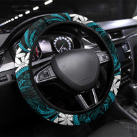 Cook Islands Penrhyn Atoll Steering Wheel Cover Tiare Maori Polynesian Waves Tattoo