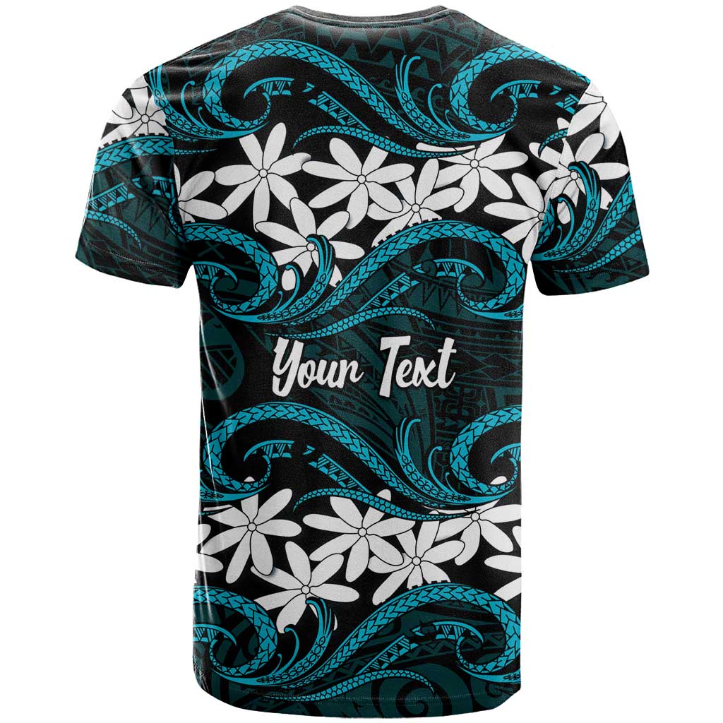 Personalised Cook Islands Penrhyn Atoll T Shirt Tiare Maori Polynesian Waves Tattoo