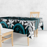 Personalised Cook Islands Penrhyn Atoll Tablecloth Tiare Maori Polynesian Waves Tattoo