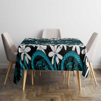 Personalised Cook Islands Penrhyn Atoll Tablecloth Tiare Maori Polynesian Waves Tattoo