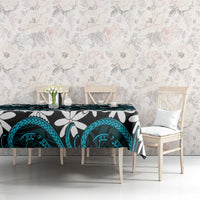 Personalised Cook Islands Penrhyn Atoll Tablecloth Tiare Maori Polynesian Waves Tattoo