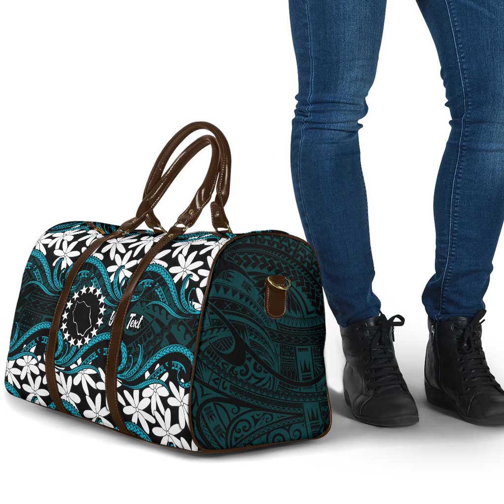 Personalised Cook Islands Penrhyn Atoll Travel Bag Tiare Maori Polynesian Waves Tattoo LT14 - Polynesian Pride
