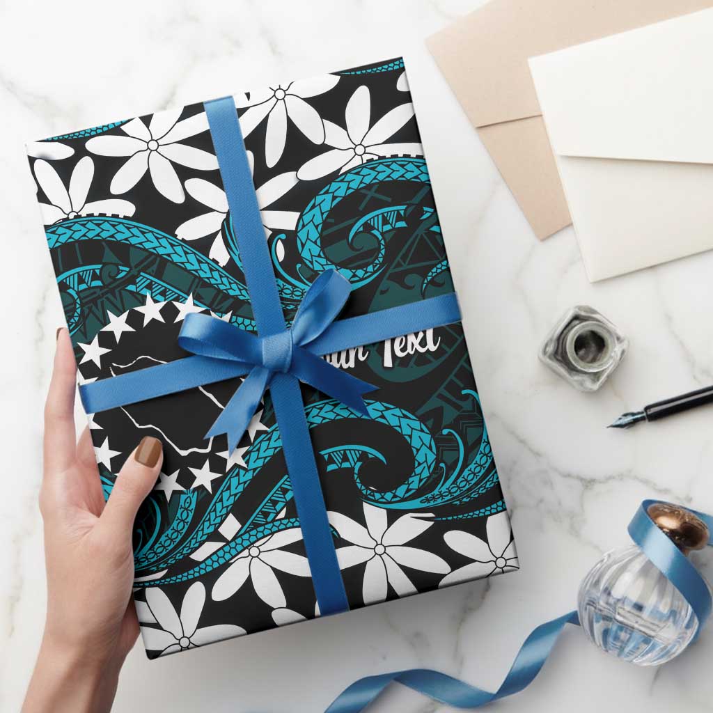 Personalised Cook Islands Penrhyn Atoll Wrapping Paper Tiare Maori Polynesian Waves Tattoo LT14 - Polynesian Pride