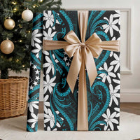 Personalised Cook Islands Penrhyn Atoll Wrapping Paper Tiare Maori Polynesian Waves Tattoo LT14 - Polynesian Pride