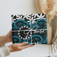 Personalised Cook Islands Penrhyn Atoll Wrapping Paper Tiare Maori Polynesian Waves Tattoo LT14 - Polynesian Pride