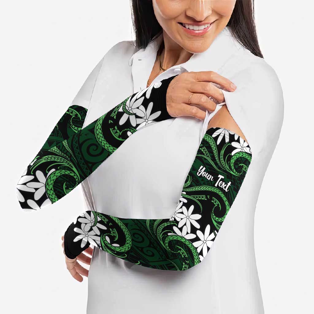 Personalised Cook Islands Mitiaro Arm Sleeves Tiare Maori Polynesian Waves Tattoo