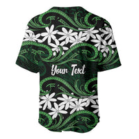 Personalised Cook Islands Mitiaro Baseball Jersey Tiare Maori Polynesian Waves Tattoo