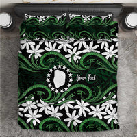 Personalised Cook Islands Mitiaro Bedding Set Tiare Maori Polynesian Waves Tattoo