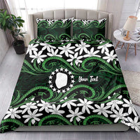 Personalised Cook Islands Mitiaro Bedding Set Tiare Maori Polynesian Waves Tattoo