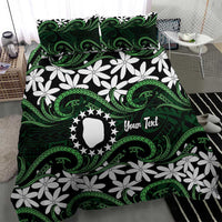 Personalised Cook Islands Mitiaro Bedding Set Tiare Maori Polynesian Waves Tattoo