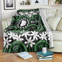 Personalised Cook Islands Mitiaro Blanket Tiare Maori Polynesian Waves Tattoo