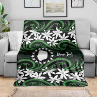 Personalised Cook Islands Mitiaro Blanket Tiare Maori Polynesian Waves Tattoo