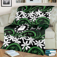 Personalised Cook Islands Mitiaro Blanket Tiare Maori Polynesian Waves Tattoo