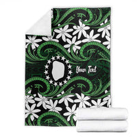 Personalised Cook Islands Mitiaro Blanket Tiare Maori Polynesian Waves Tattoo
