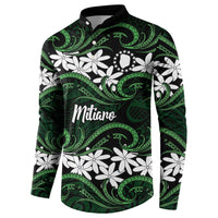Personalised Cook Islands Mitiaro Button Sweatshirt Tiare Maori Polynesian Waves Tattoo