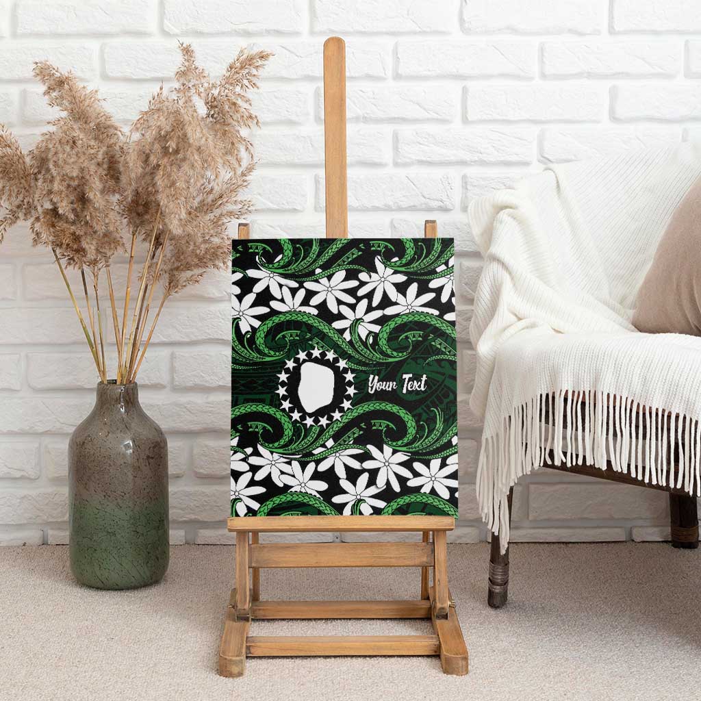 Personalised Cook Islands Mitiaro Canvas Wall Art Tiare Maori Polynesian Waves Tattoo