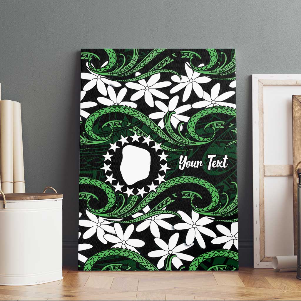 Personalised Cook Islands Mitiaro Canvas Wall Art Tiare Maori Polynesian Waves Tattoo