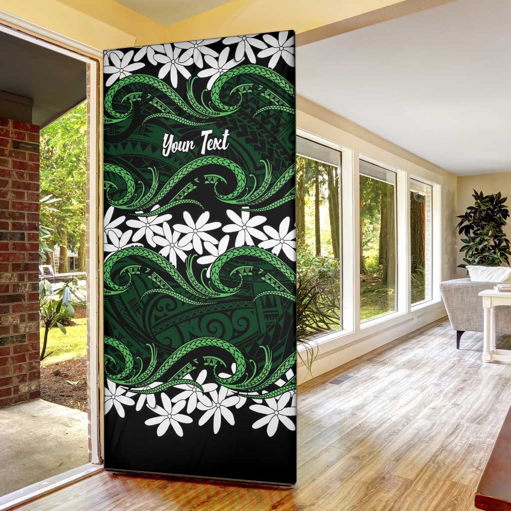 Personalised Cook Islands Mitiaro Door Cover Tiare Maori Polynesian Waves Tattoo