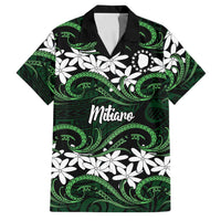 Personalised Cook Islands Mitiaro Family Matching Summer Maxi Dress and Hawaiian Shirt Tiare Maori Polynesian Waves Tattoo