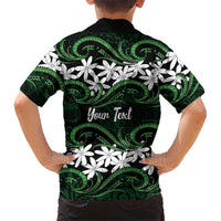 Personalised Cook Islands Mitiaro Family Matching Tank Maxi Dress and Hawaiian Shirt Tiare Maori Polynesian Waves Tattoo