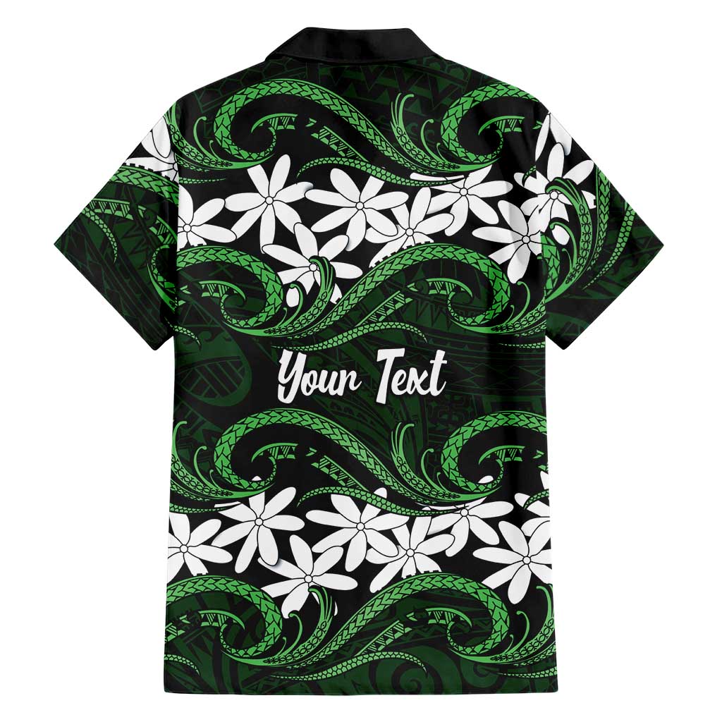 Personalised Cook Islands Mitiaro Family Matching Tank Maxi Dress and Hawaiian Shirt Tiare Maori Polynesian Waves Tattoo