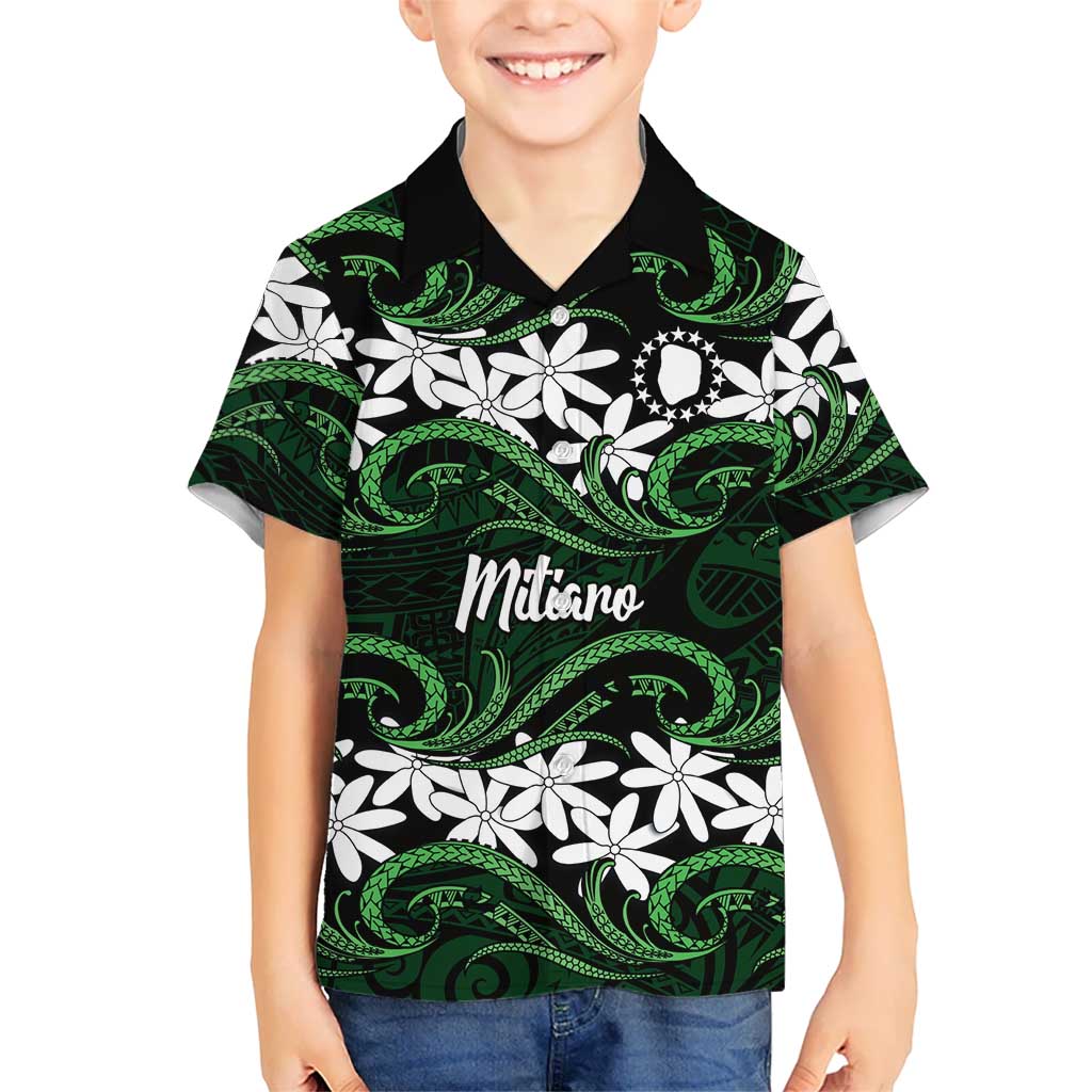 Personalised Cook Islands Mitiaro Family Matching Tank Maxi Dress and Hawaiian Shirt Tiare Maori Polynesian Waves Tattoo