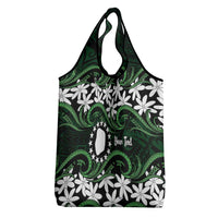 Personalised Cook Islands Mitiaro Grocery Bag Tiare Maori Polynesian Waves Tattoo