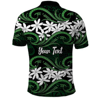 Personalised Cook Islands Mitiaro Polo Shirt Tiare Maori Polynesian Waves Tattoo LT14 - Polynesian Pride