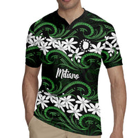 Personalised Cook Islands Mitiaro Rugby Jersey Tiare Maori Polynesian Waves Tattoo