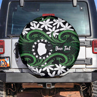 Personalised Cook Islands Mitiaro Spare Tire Cover Tiare Maori Polynesian Waves Tattoo