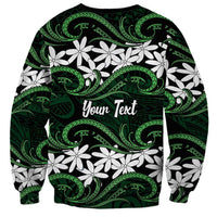 Personalised Cook Islands Mitiaro Sweatshirt Tiare Maori Polynesian Waves Tattoo