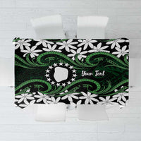 Personalised Cook Islands Mitiaro Tablecloth Tiare Maori Polynesian Waves Tattoo