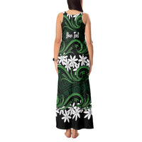 Personalised Cook Islands Mitiaro Tank Maxi Dress Tiare Maori Polynesian Waves Tattoo