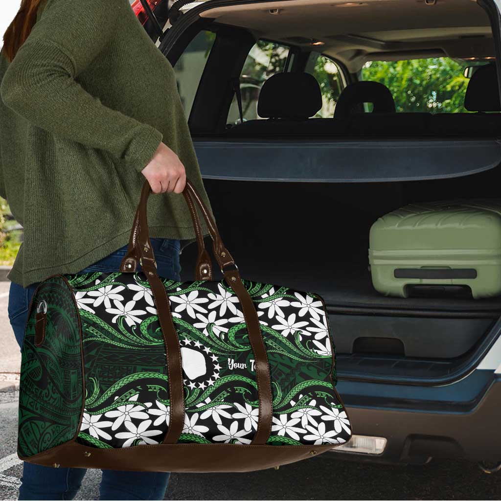Personalised Cook Islands Mitiaro Travel Bag Tiare Maori Polynesian Waves Tattoo