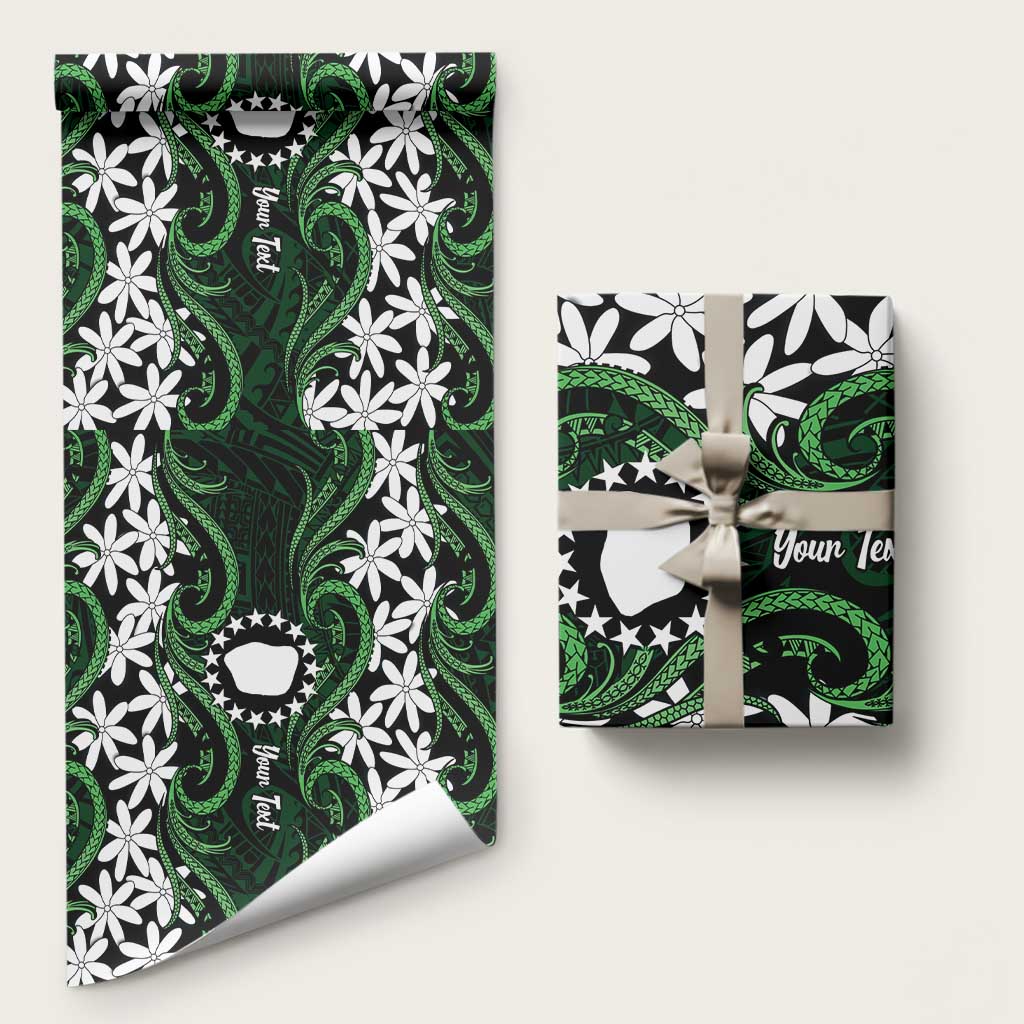 Personalised Cook Islands Mitiaro Wrapping Paper Tiare Maori Polynesian Waves Tattoo