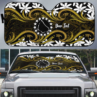 Personalised Cook Islands Manihiki Auto Sun Shade Tiare Maori Polynesian Waves Tattoo LT14 Gold - Polynesian Pride
