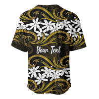 Personalised Cook Islands Manihiki Baseball Jersey Tiare Maori Polynesian Waves Tattoo